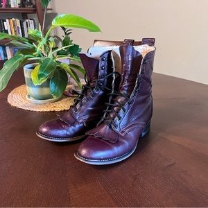 Vintage Laredo Maroon Leather Boot Size 7.5
